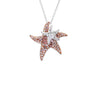 Champagne Mom & Baby Starfish Pendant – Sterling Silver