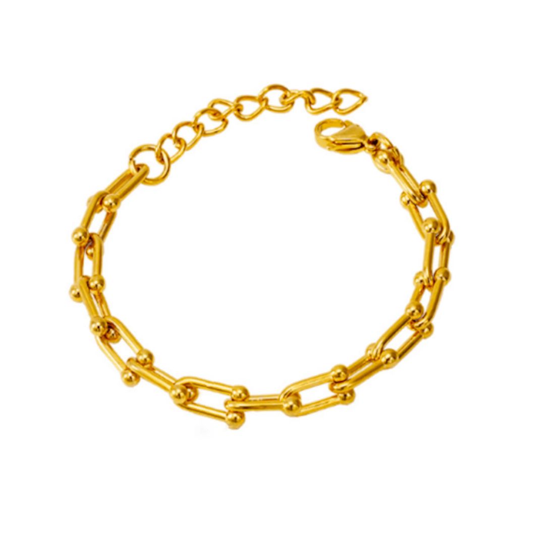 Burren "Juno" – Beaded Chain Bracelet - Gold