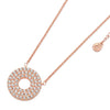Scandi Pavé Circle Pendant Necklace - Rose Gold