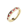 18ct Yellow Gold Ruby & Natural Diamond Channel‑Set ½ Eternity Ring