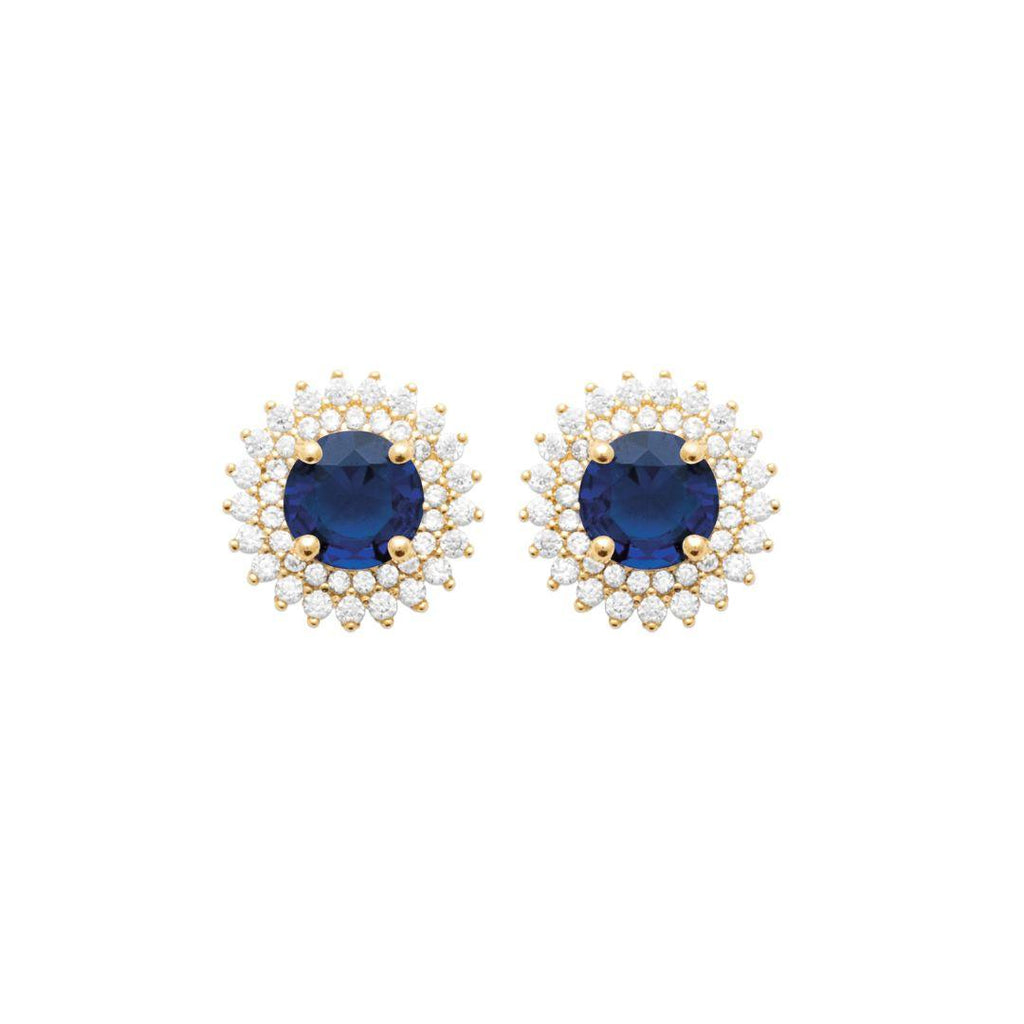 Burren "Sapphire Madelyn Earrings" – Gold