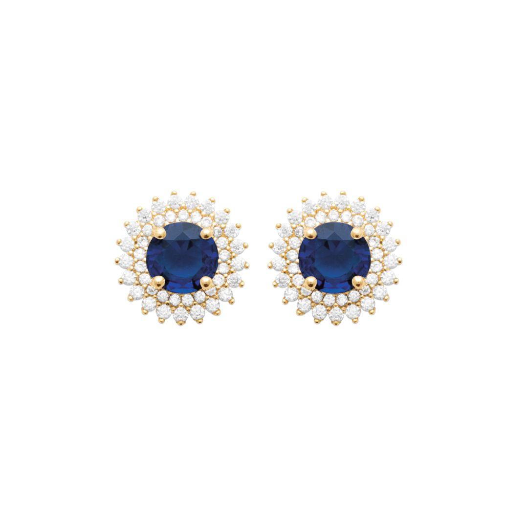 Burren "Sapphire Madelyn Earrings" – Gold