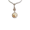 Vintage Pearl Drop Sterling Silver Necklace – CZ Halo Elegance