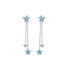 Aqua Crystal Starfish Drop Earrings – Sterling Silver