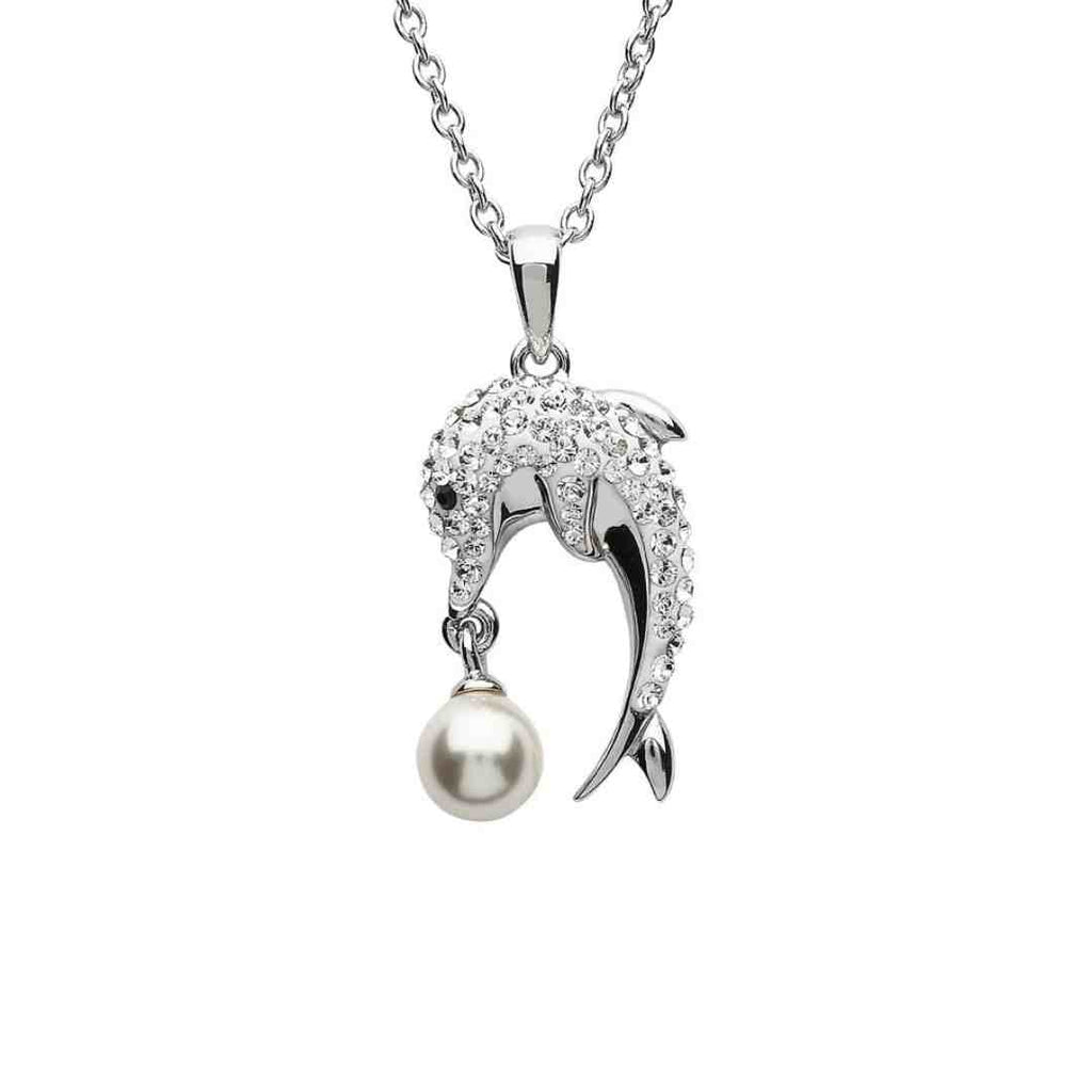 Dolphin Pearl Necklace - Sterling Silver