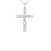 White Gold & Natural Diamond Cross Pendant with Chain