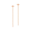 T-Bar Chain Drop Earrings - Rose Gold