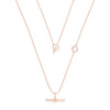 T-Bar Layered Lush Pendant Necklace - Rose Gold