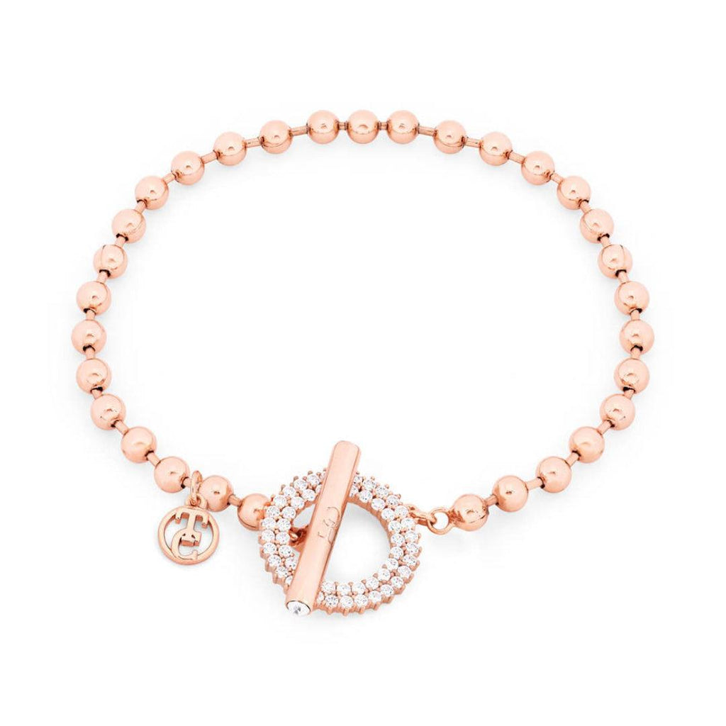 T-Bar Ball Bracelet - Rose Gold