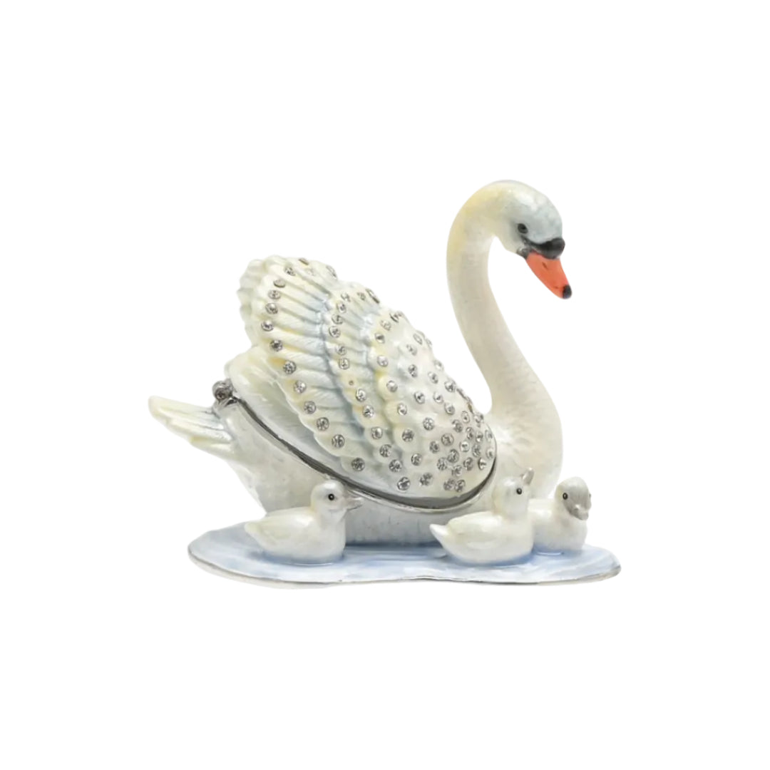 Treasured Trinket Swan & Cygnets Trinket Box