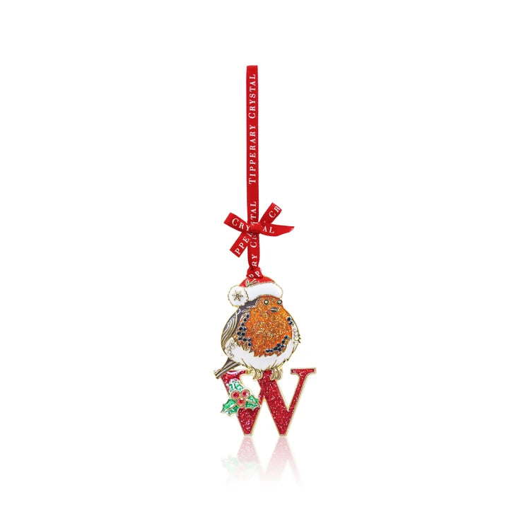 Tipperary Alphabet Robin Christmas Decoration - W