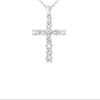 White Gold & Natural Diamond Cross Pendant with Chain