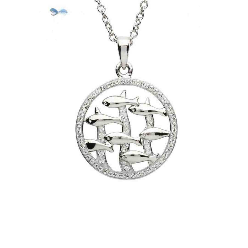 Circle Fish Necklace – Sterling Silver