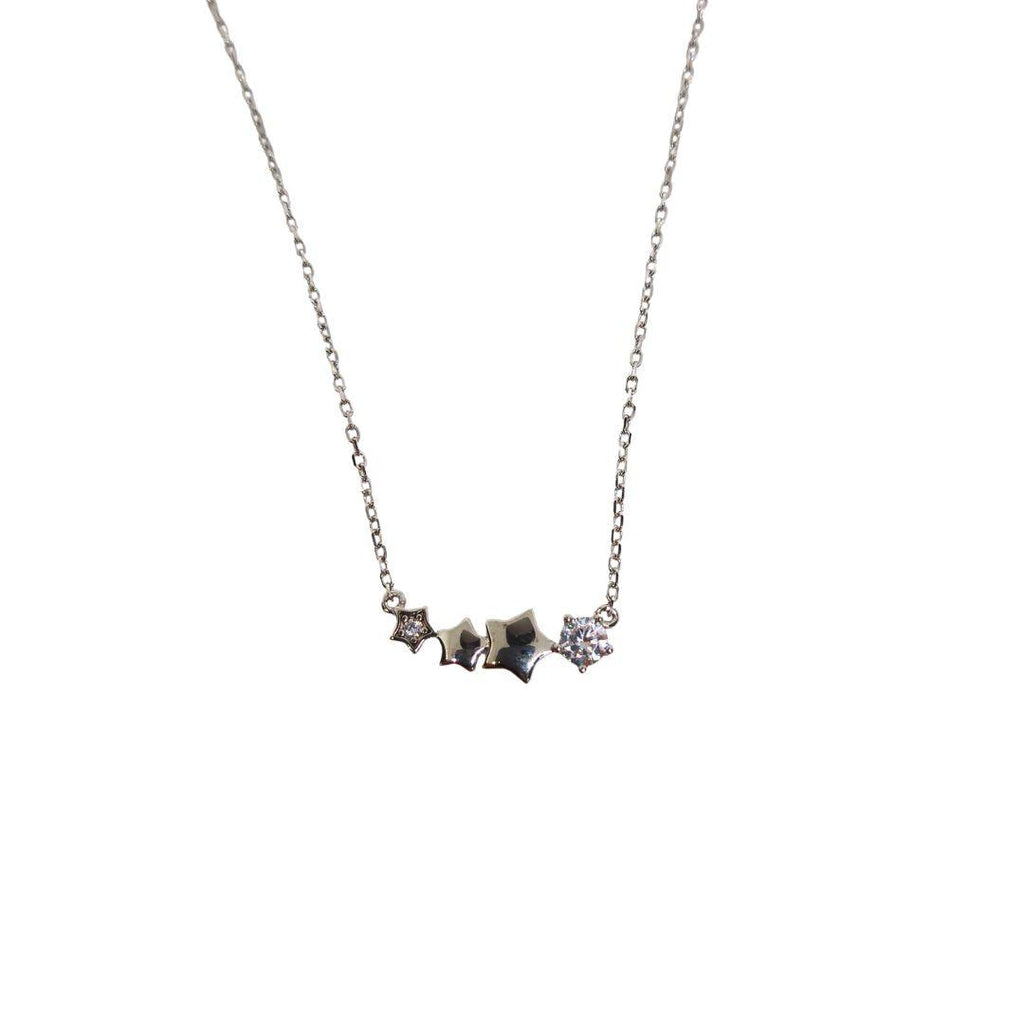 Starlight Cluster Sterling Silver Necklace – CZ Constellation Glow