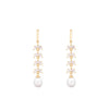 Pearl and CZ Drop Earrings - Gold