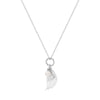 Angel Wing Crystal & Pearl Pendant – Silver