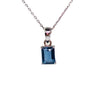Blue Mirage Sterling Silver Necklace – Emerald-Cut CZ Drop