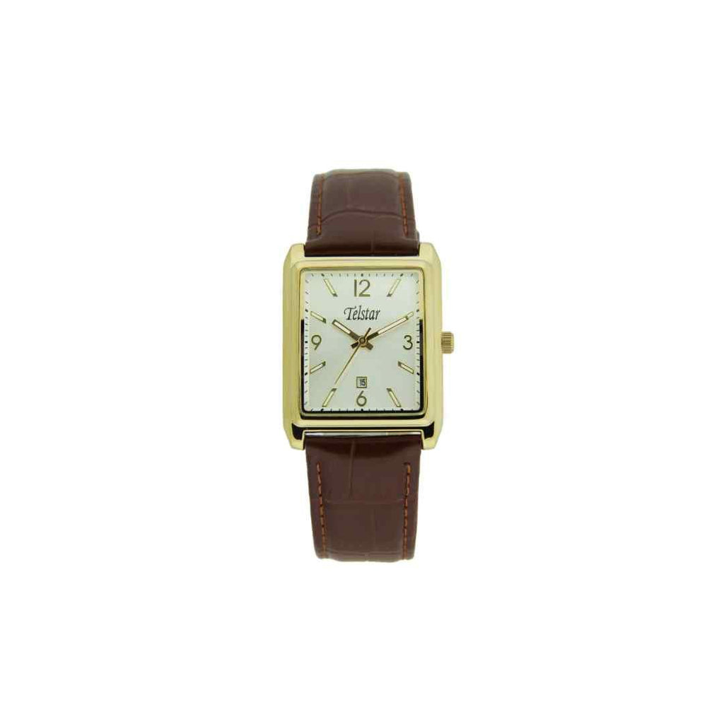 Telstar Gents Classic Gold & Brown Square Dial Watch