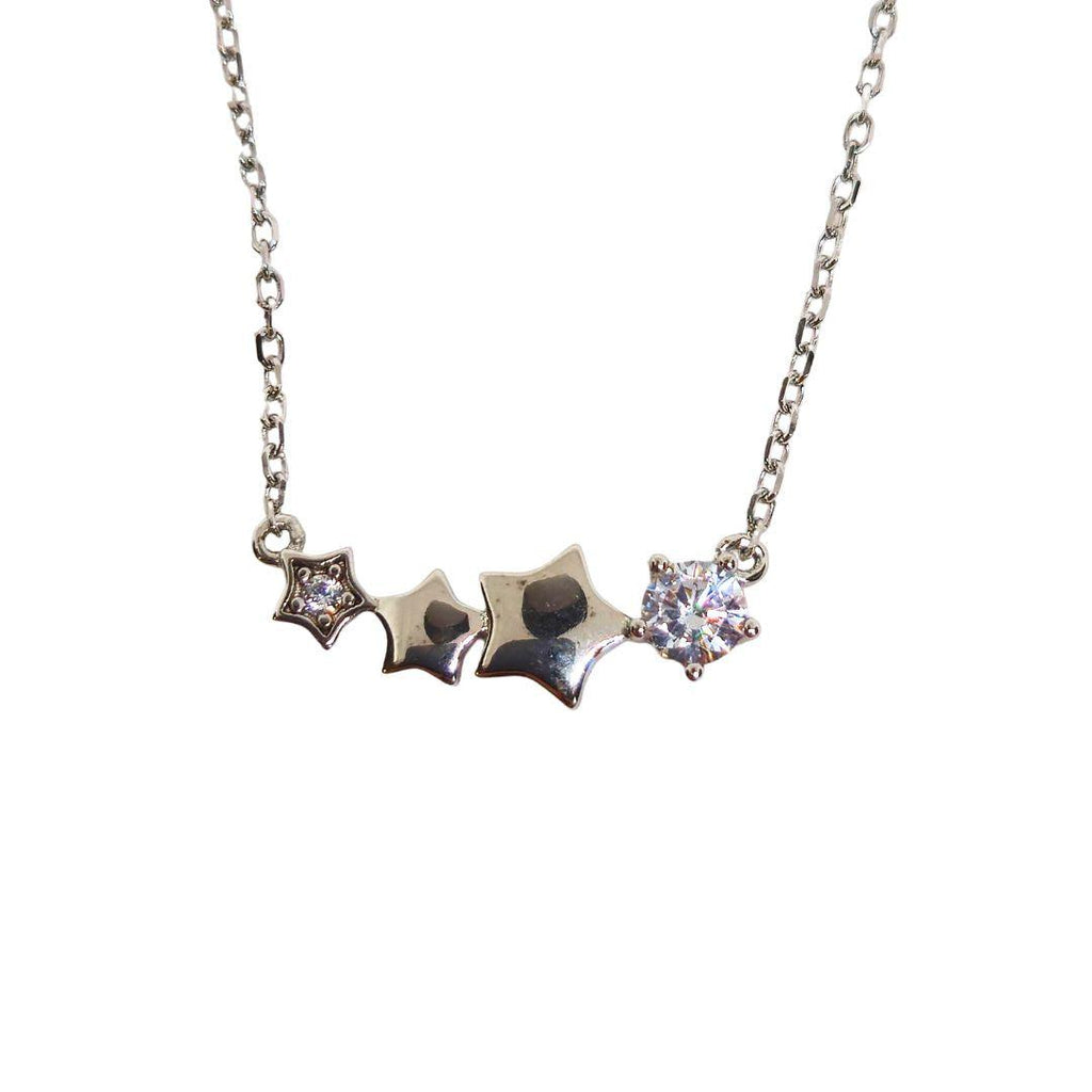 Starlight Cluster Sterling Silver Necklace – CZ Constellation Glow