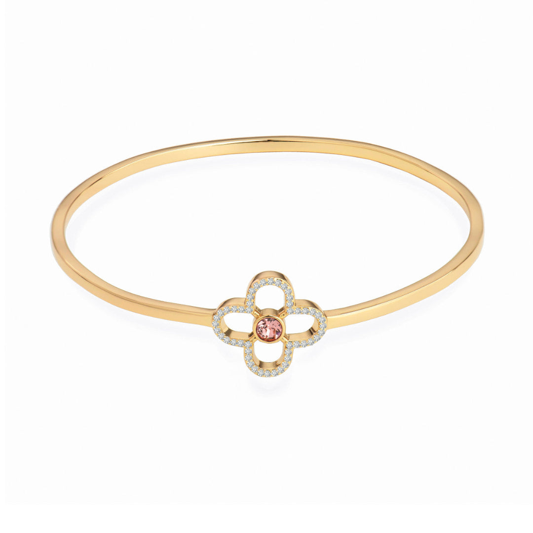 Le Fleur Gold Clover Bangle - Gold