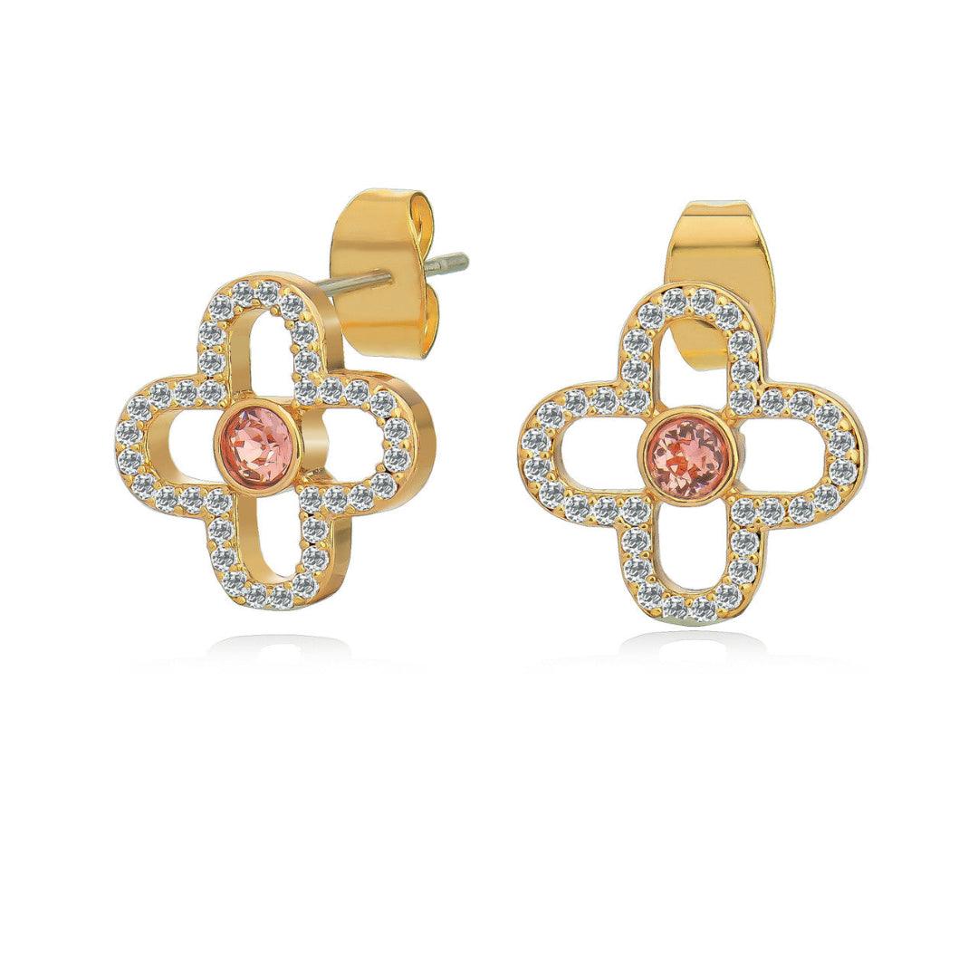 Le Fleur Clover Stud Earrings - Gold