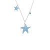 Mom & Baby Starfish Necklace – Sterling Silver & Aqua Crystal