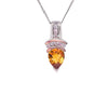 Diamond Teardrop Pendant Necklace - 18ct White Gold