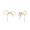 Bow Ribbon Stud Earrings - Gold