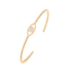 Evil Eye CZ Bead Bangle - Gold