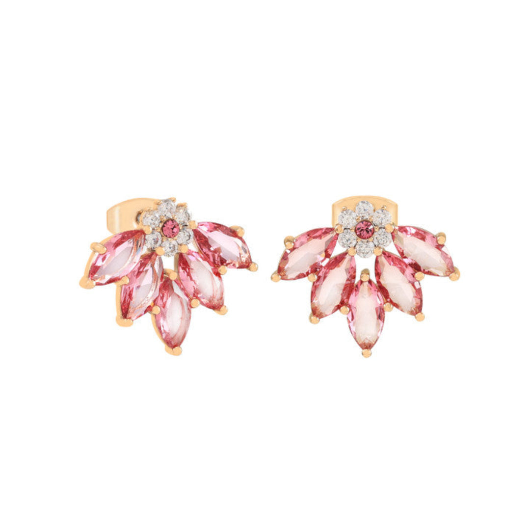 Maureen O’Hara Pink Marquise Fan Earrings – Gold