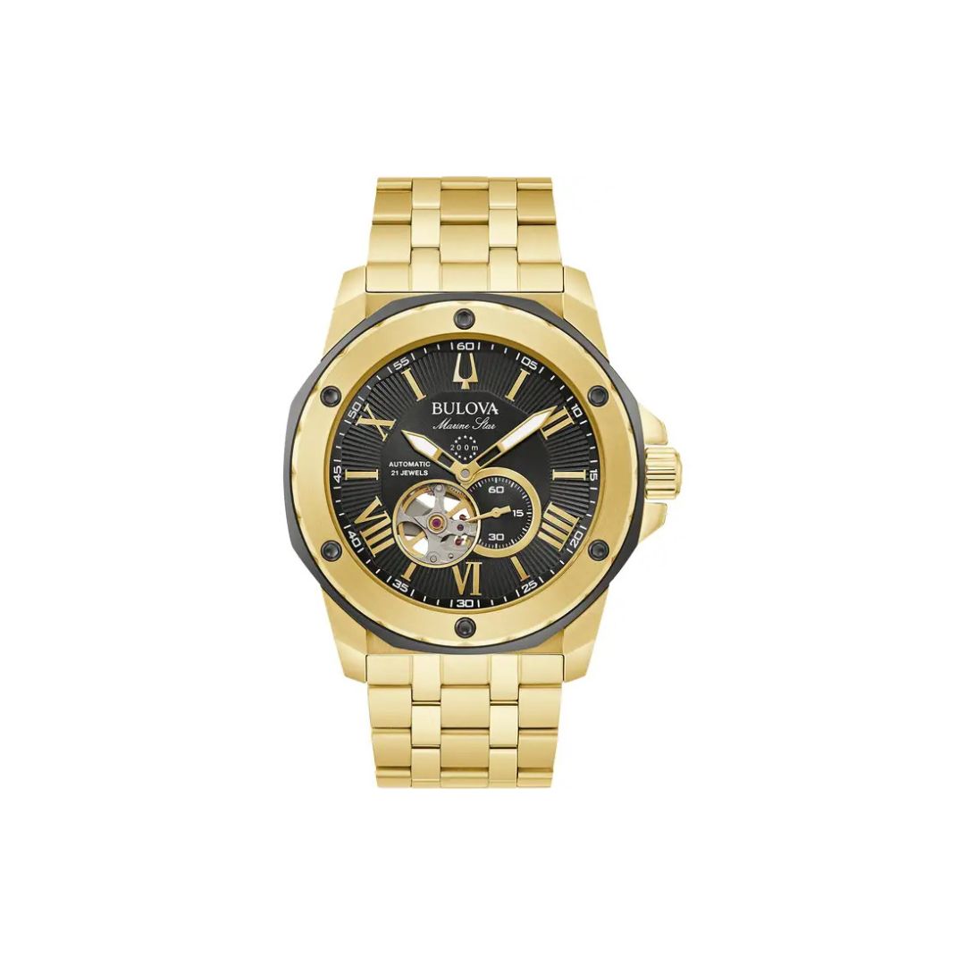 Bulova Marine Star Automatic – Black Dial & Gold-Tone Case