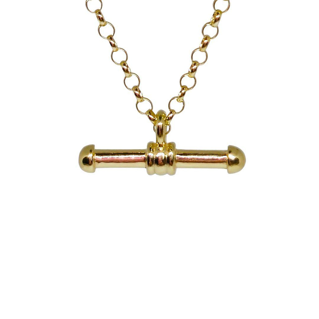 Silver Balance Bar Necklace – Gold