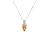 Diamond Teardrop Pendant Necklace - 18ct White Gold