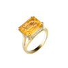 9ct Yellow Gold Octagon‑Cut Citrine & Natural Diamond Ring
