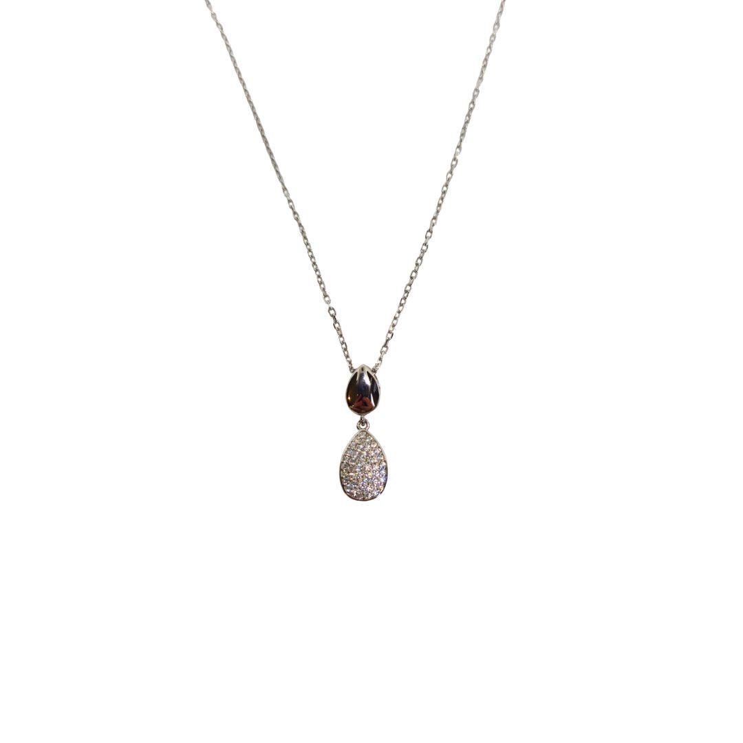 Celeste Sterling Silver Teardrop Pendant – Silver