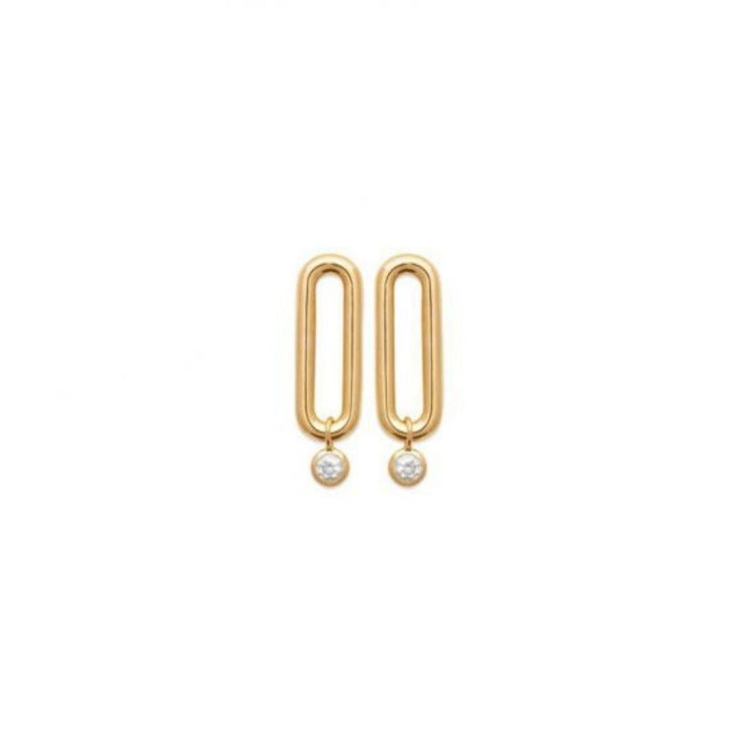 Burren “Golden Link Drop Earrings” – Gold