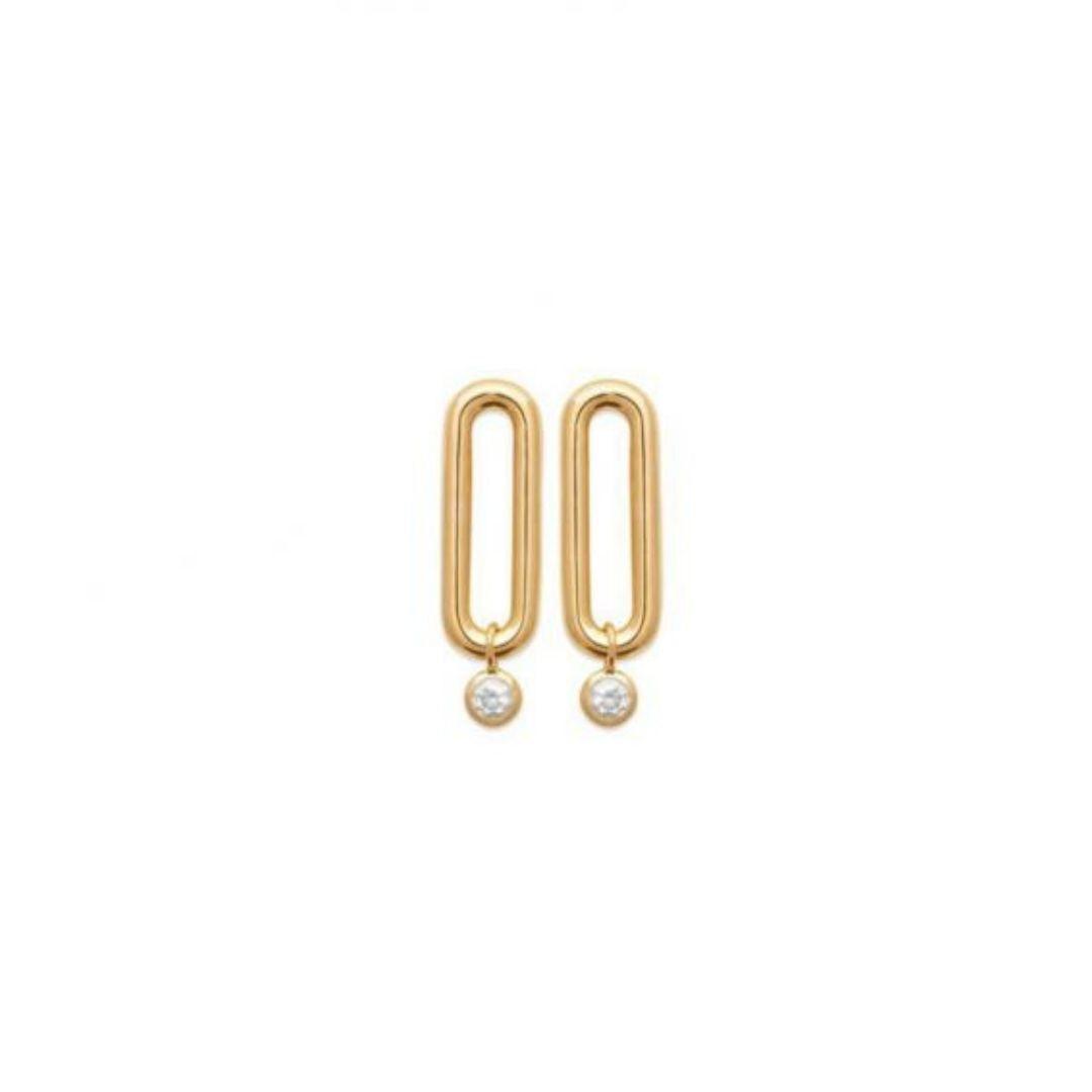 Burren “Golden Link Drop Earrings” – Gold
