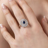 9ct White Gold Sapphire & Diamond Cluster Ring