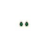9ct Yellow Gold Pear CZ Halo Stud Earrings
