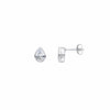 9CT White Gold Pear Shaped Cubic Zirconia Rubover Stud Earrings 7x5mm