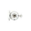 Dalton Silver-Tone Mechanical Skeleton Pocket Watch with Roman Dial