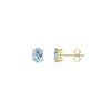 9CT Yellow Gold Oval Aquamarine Claw Stud Earrings 7x5mm