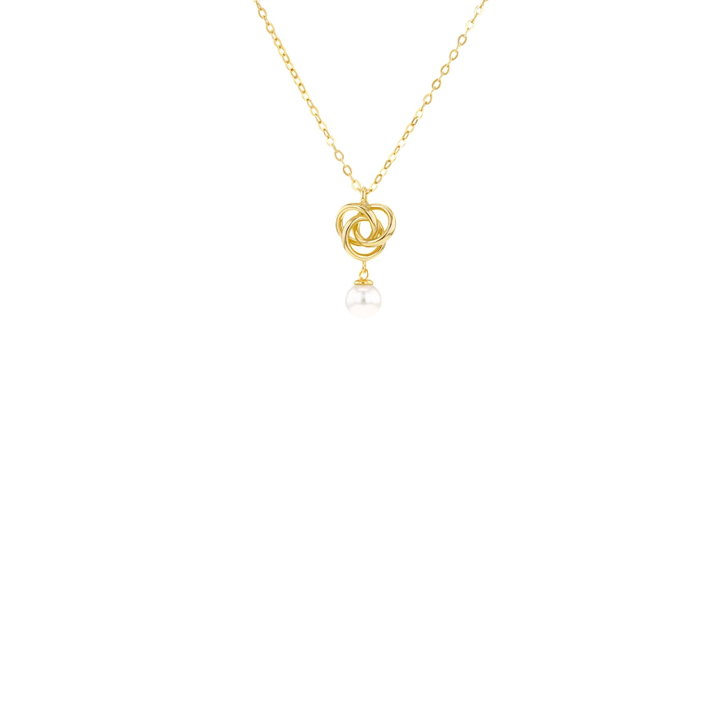 9ct Yellow Gold Freshwater Pearl Knot Necklace