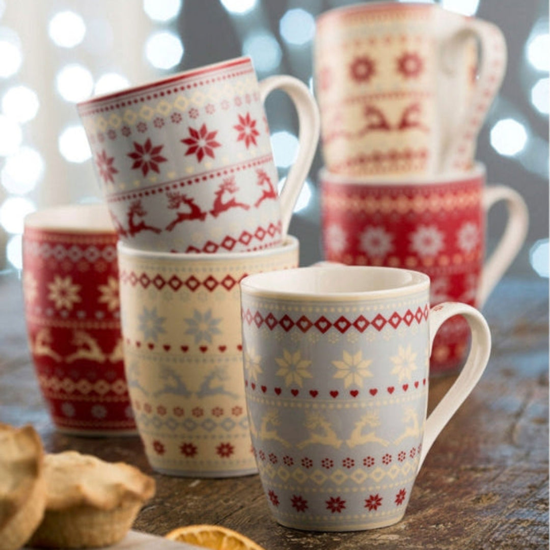 Aynsley Christmas set of 6 mugs