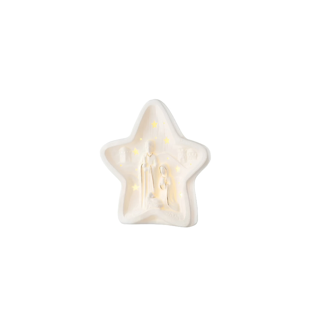 Belleek star Nativity LED