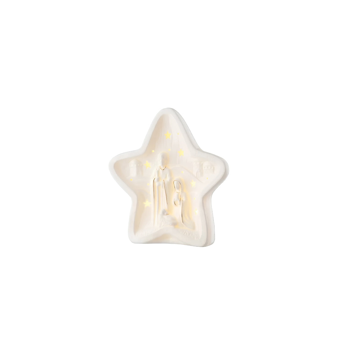 Belleek star Nativity LED