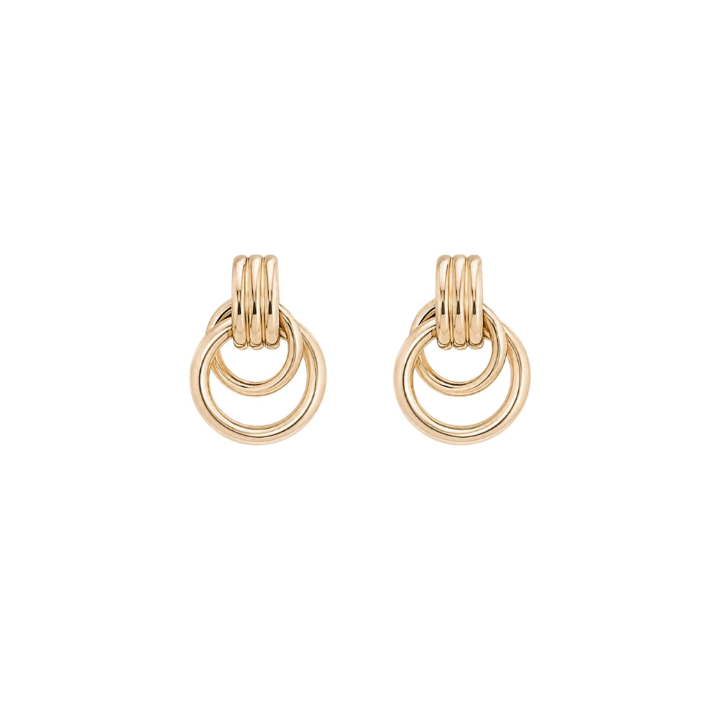 Burren Dove Triple Hoop Stud Earrings