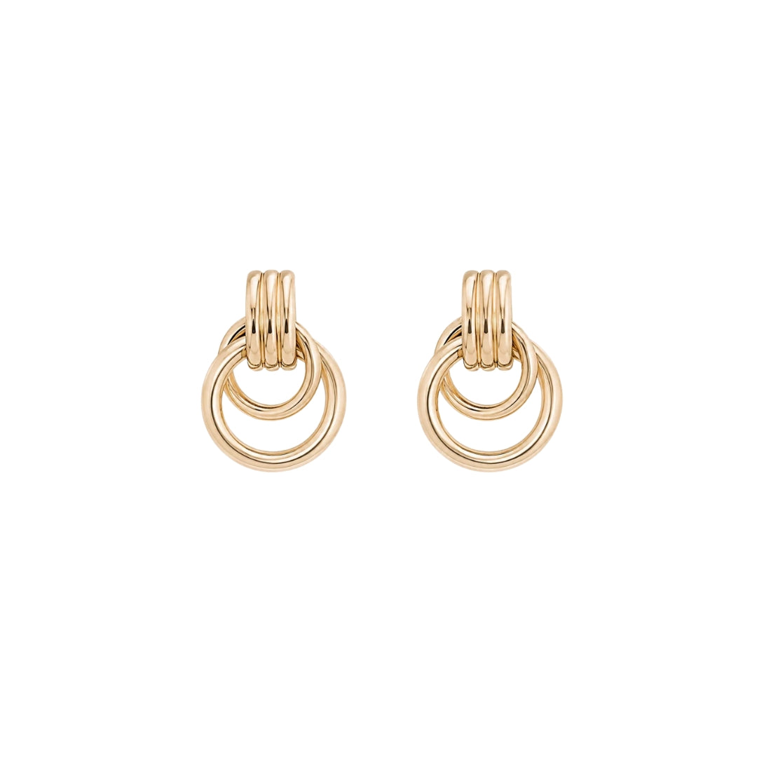 Burren Dove Triple Hoop Stud Earrings