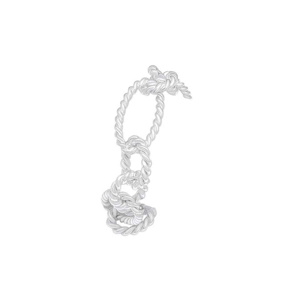 Silver 18mm Handmade Fancy Twist Chain Bracelet