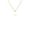 9ct Yellow Gold Paper Chain T-Bar Necklace